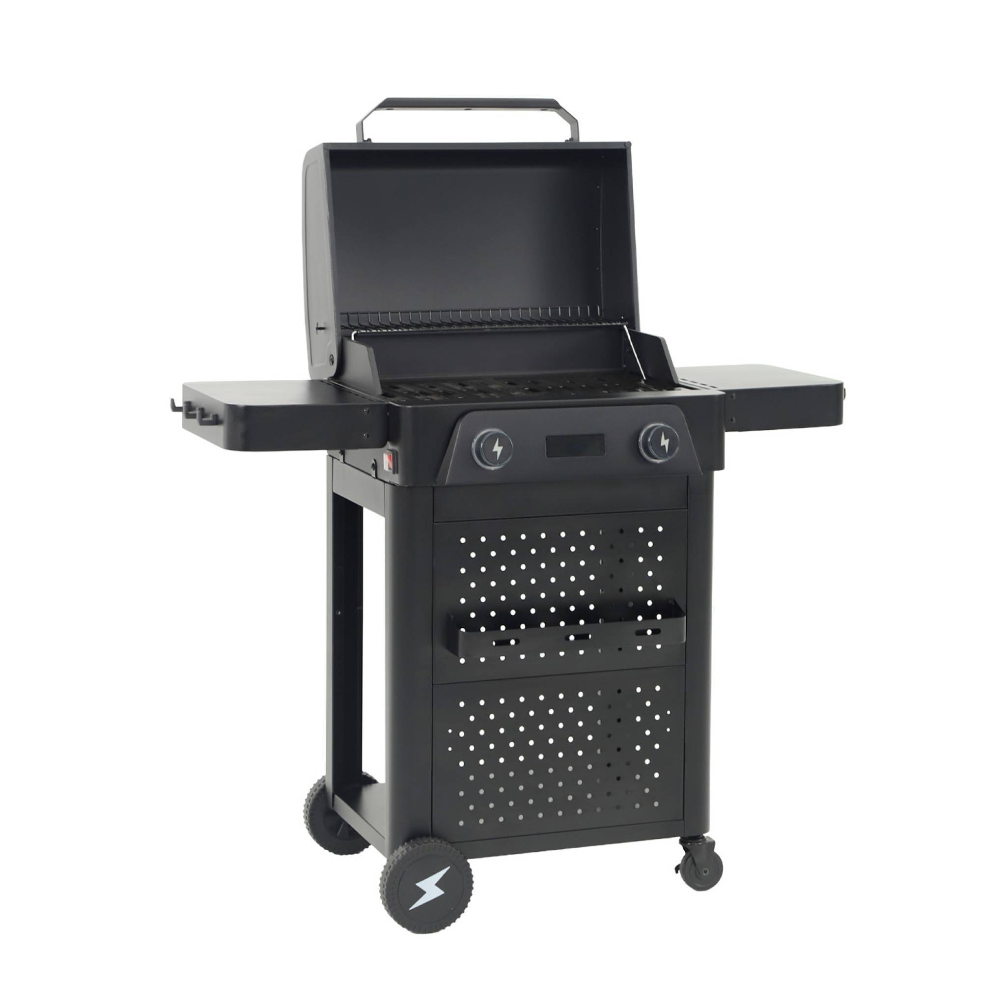 sweeek - Barbecue électrique acier émaillé 2 brûleurs 2300 W. 2 tablettes. thermomètre. écran de contrôle - Voltis | sweeek - Image 3