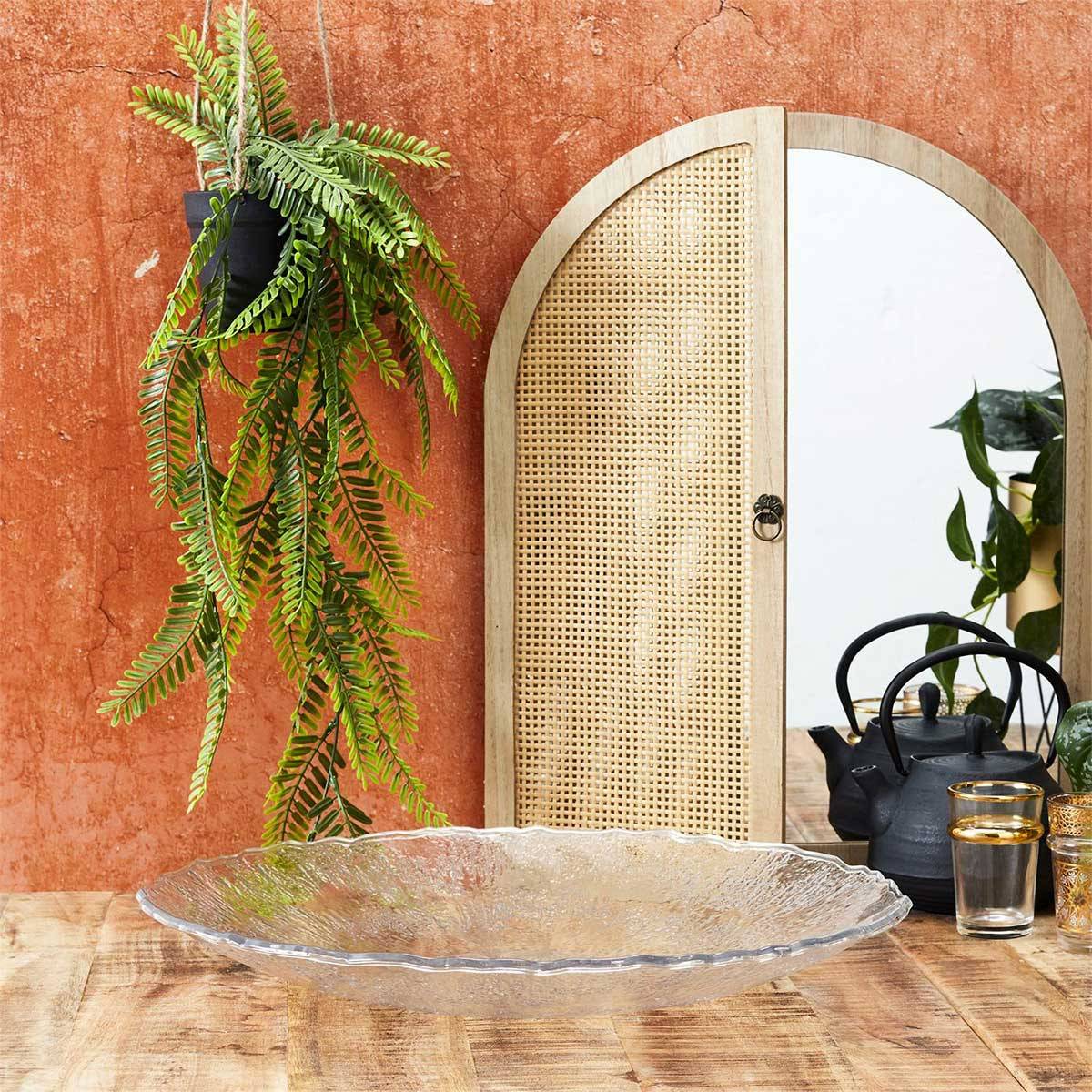The Home Deco Factory - Plateau Design Martelé "Rogelio" 42cm Transparent - Image 3
