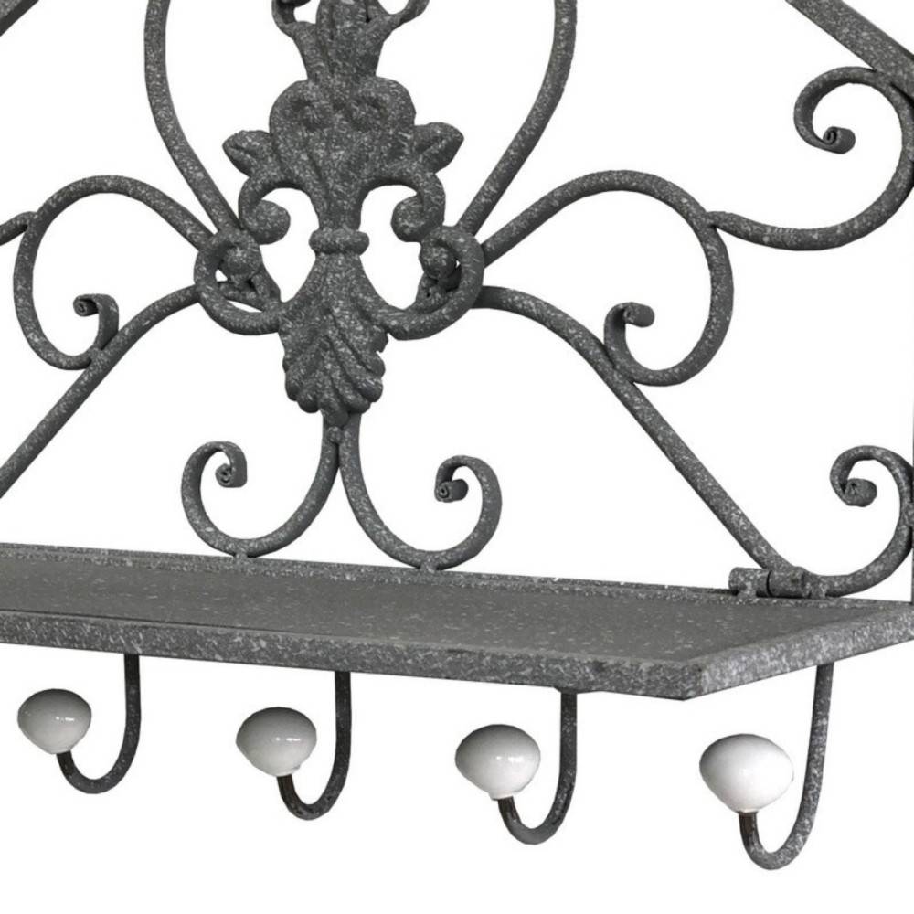 Porte manteaux étagère en métal gris 51 x 38 x 18.5 cm Chemin de campagne - Imagen 2