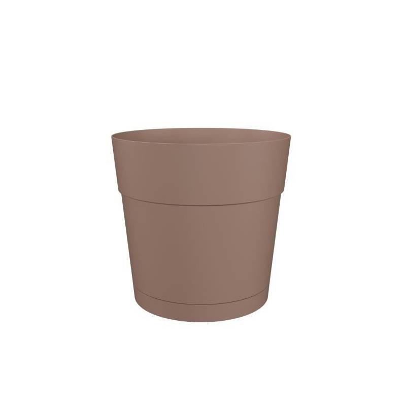 Artevasi - Pot A Fleurs Et Plantes Rond Capri Large - Plastique - Réservoir D'eau - Diametre 35 Cm - Taupe - Artevasi