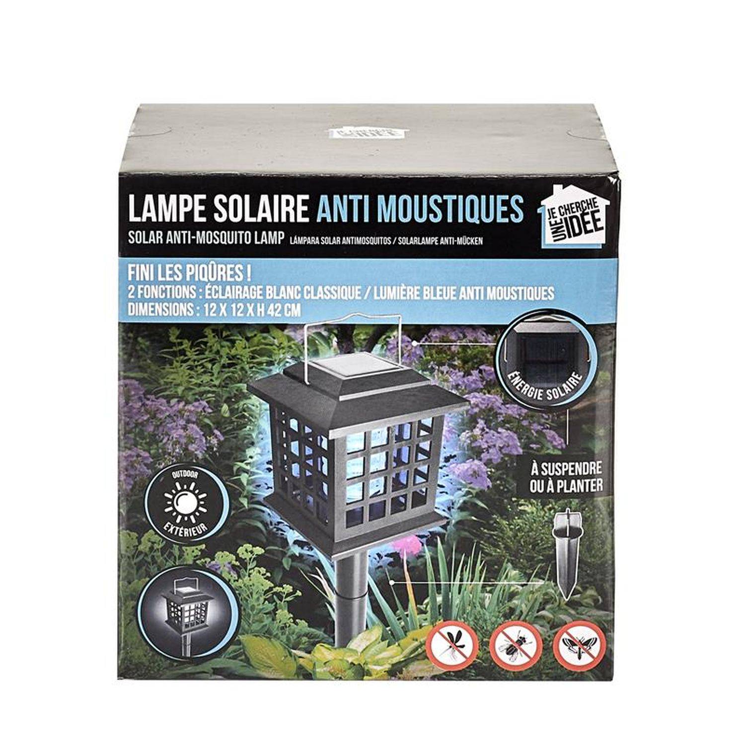 Sans Marque - Lot de 2 Lampes LED solaires à planter - Anti-moustique - Noir - Toilinux - Imagen 6