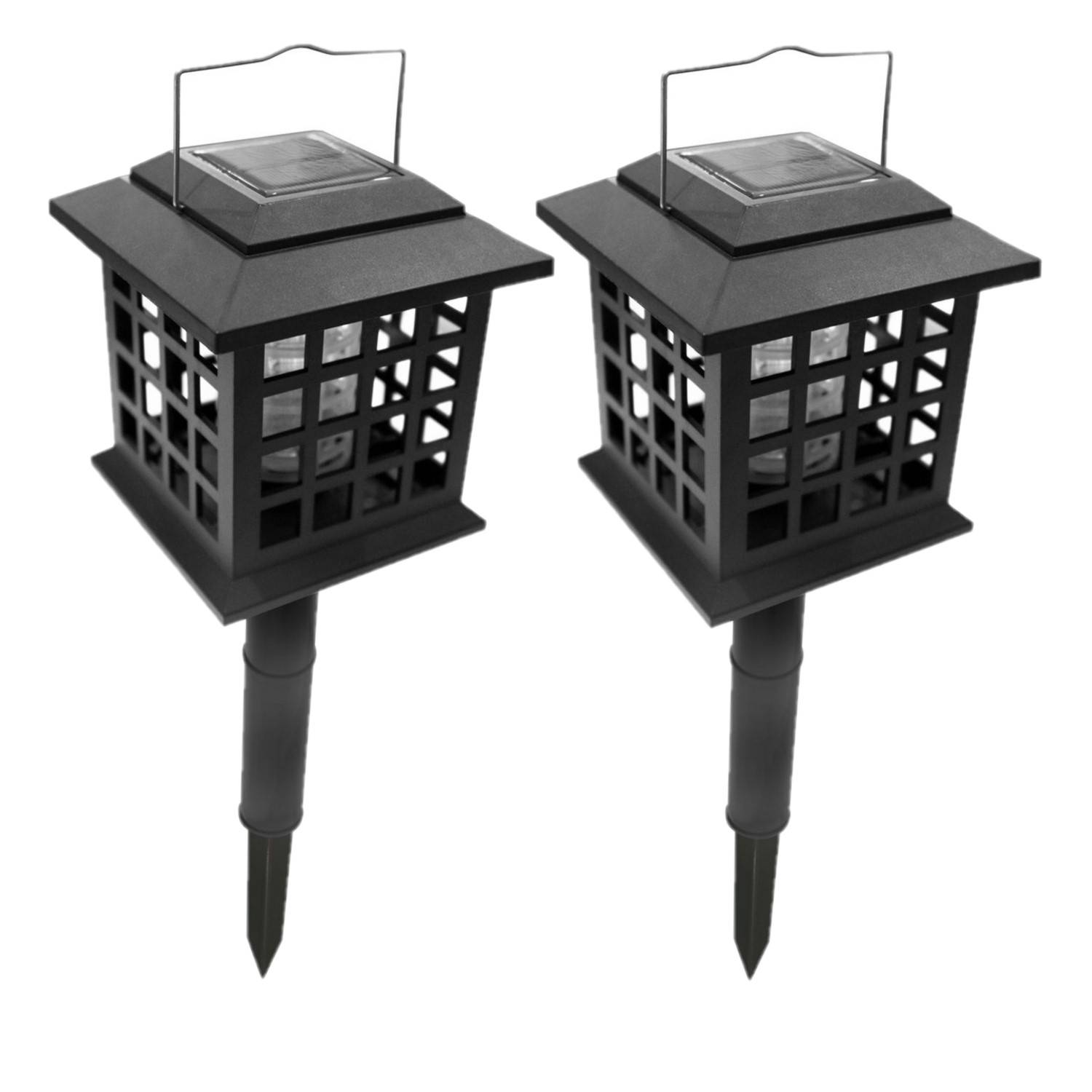 Sans Marque - Lot de 2 Lampes LED solaires à planter - Anti-moustique - Noir - Toilinux - Imagen 1