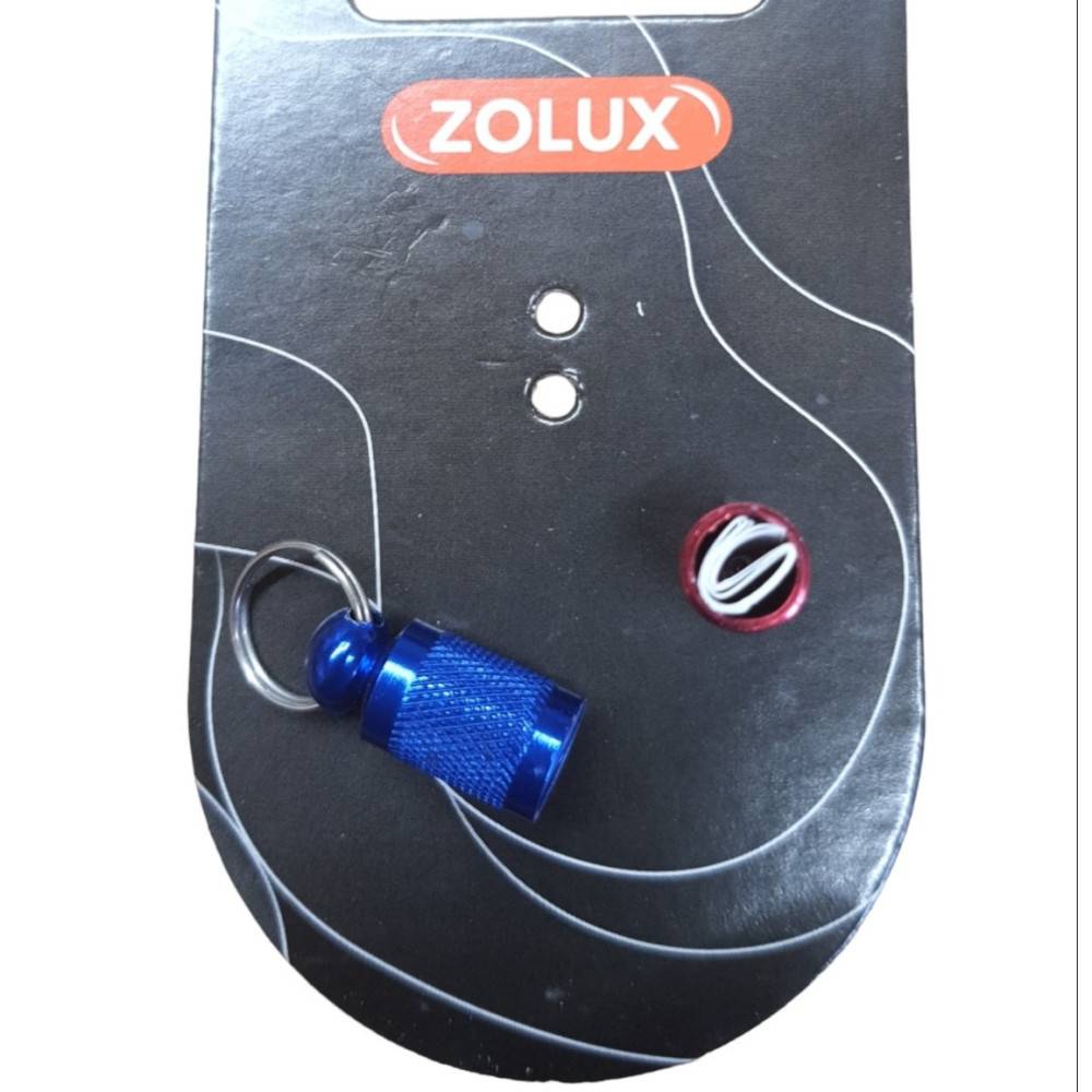 Zolux - 1 Tubo porta dirección azul y rojo para collar perro o gato - Imagen 3