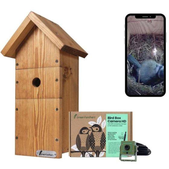 Green Feathers - Kit complet Nichoir oiseaux avec caméra Wifi - Imagen 2