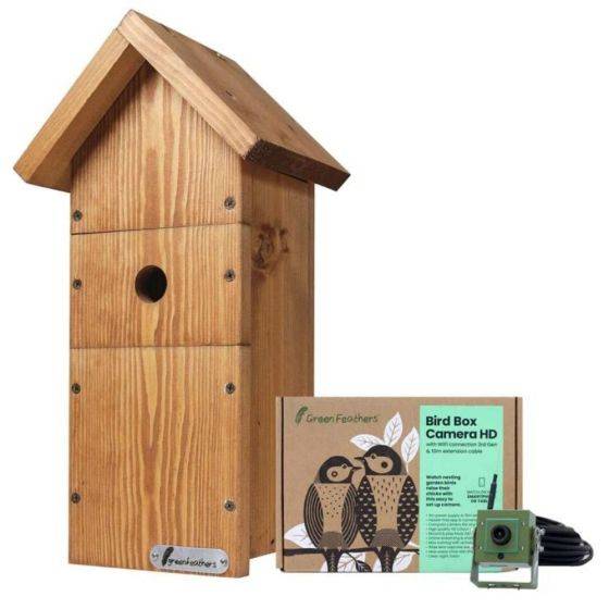 Green Feathers - Kit complet Nichoir oiseaux avec caméra Wifi - Imagen 1
