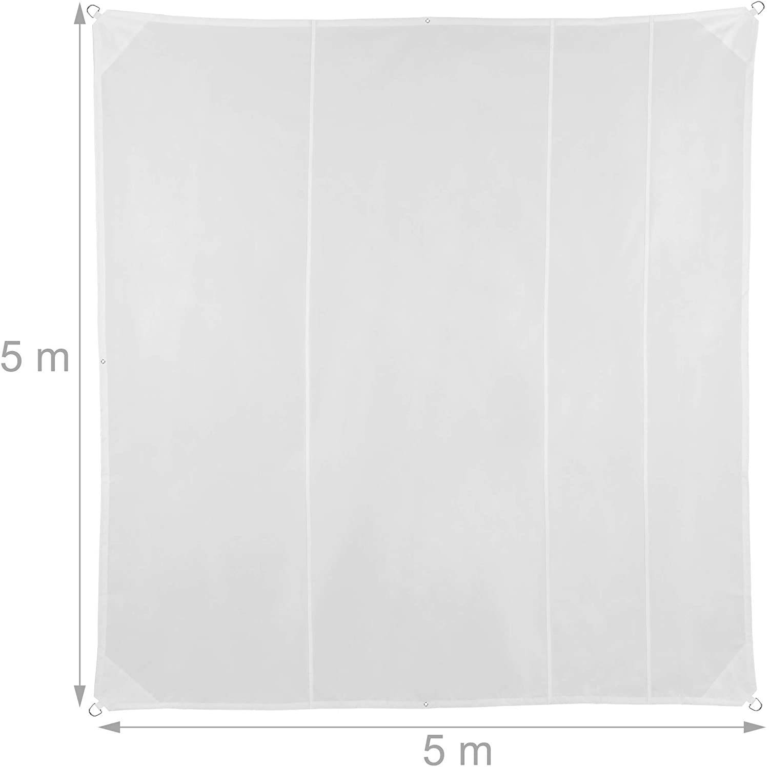Helloshop26 - Voile d’ombrage carré 5 x 5 m blanc - Imagen 2