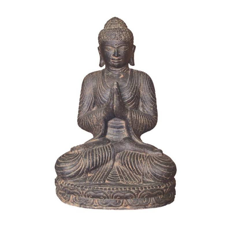 Jardinex - Statue bouddha assis salutation 45 cm - Gris anthracite 45 cm - Jardinex - Imagen 1