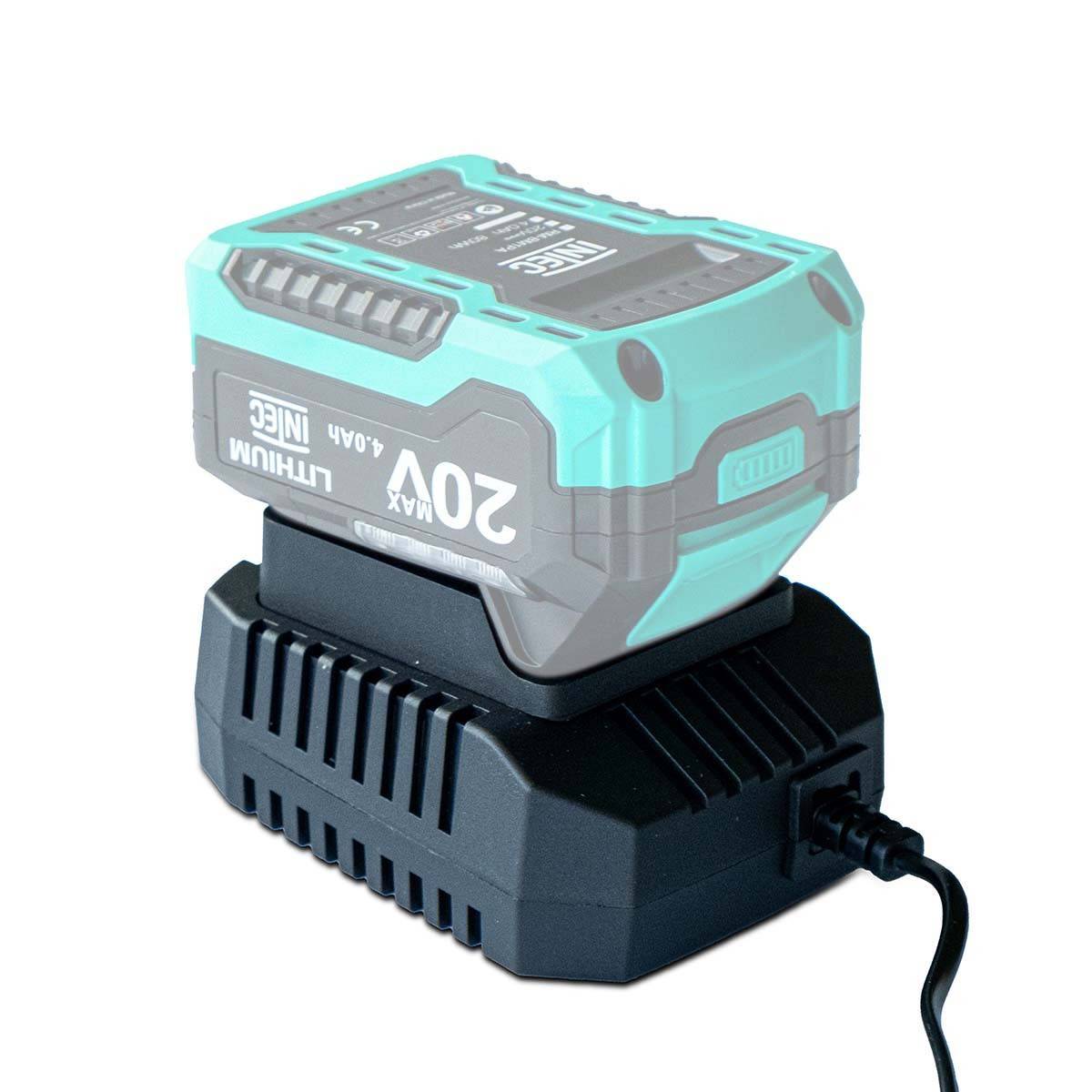 Intec - Chargeur de Batterie 20V Pour batteries Lithium 4Ah INTEC Recharge Rapide et Efficace - Imagen 2