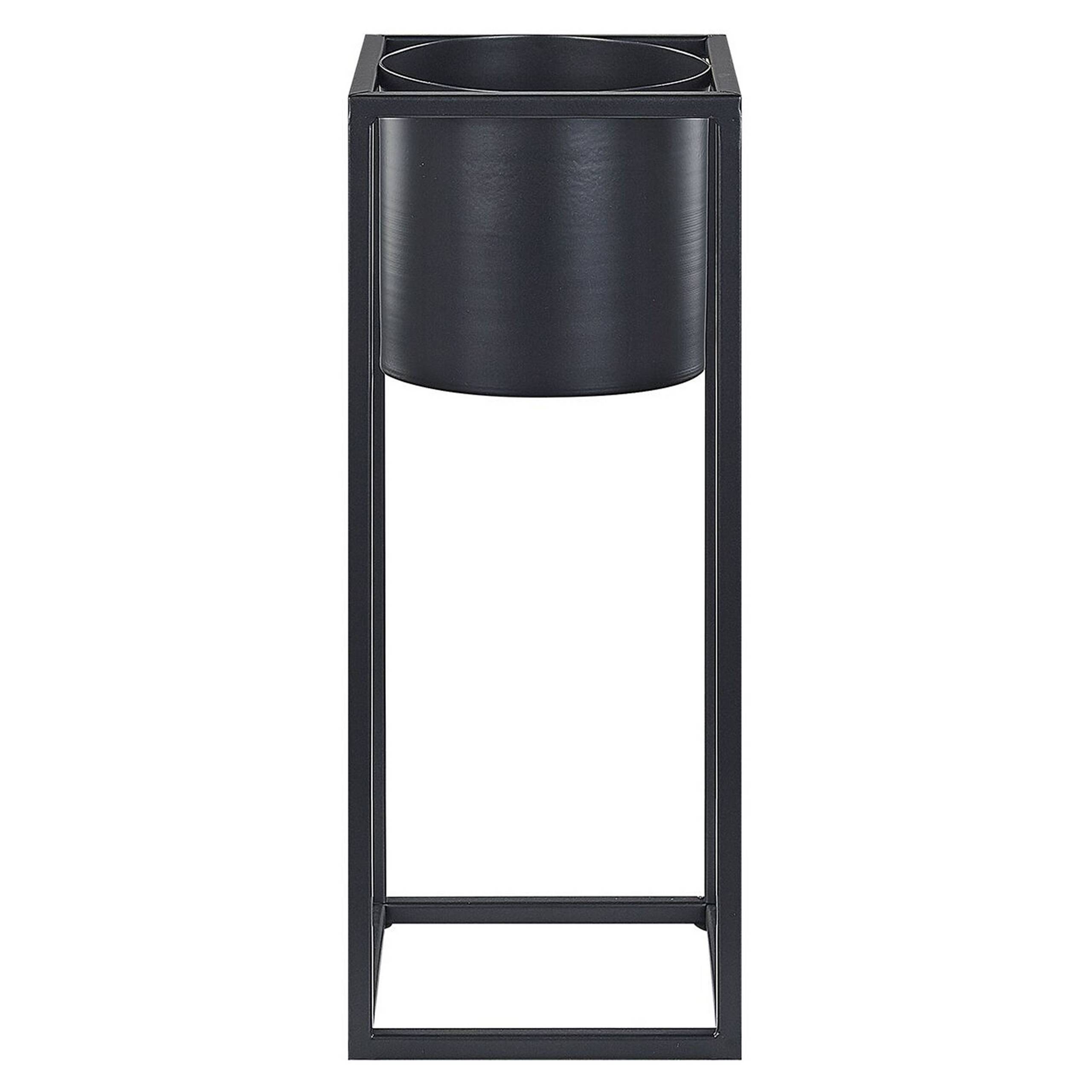 Beliani - Pot de Fleurs en Métal Noir Pour Extérieur Haut sur Pied et Design Chromé pour Jardin Moderne Beliani - Imagen 1