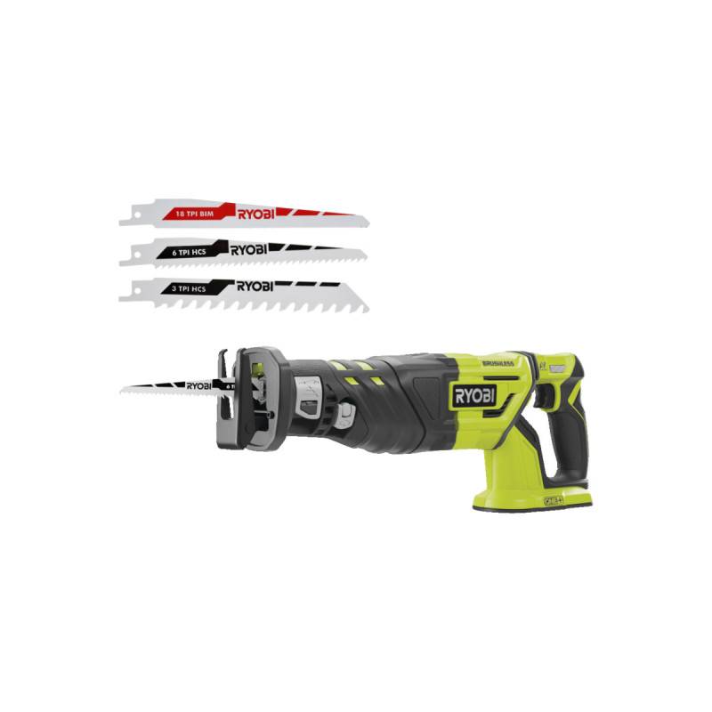 Ryobi - Pack RYOBI - Scie sabre Brushless R18RS7-0 - 18V One+ - sans batterie ni chargeur - Lot de 3 lames RAK3RBWM spéciales scie