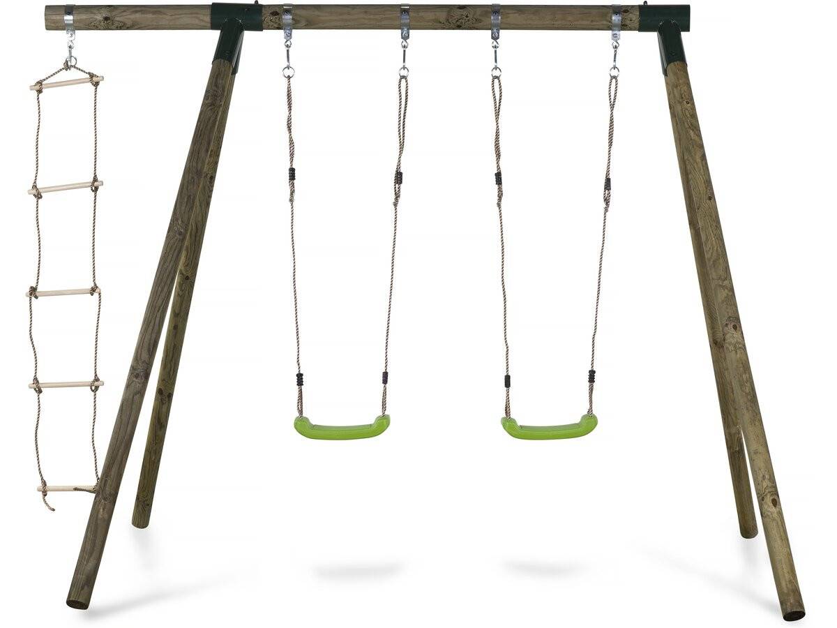 Habitat Et Jardin - Portique Bois "timo" - Avec 2 Balançoires Et 1 échelle De Corde. -habitat Et Jardin - Imagen 4