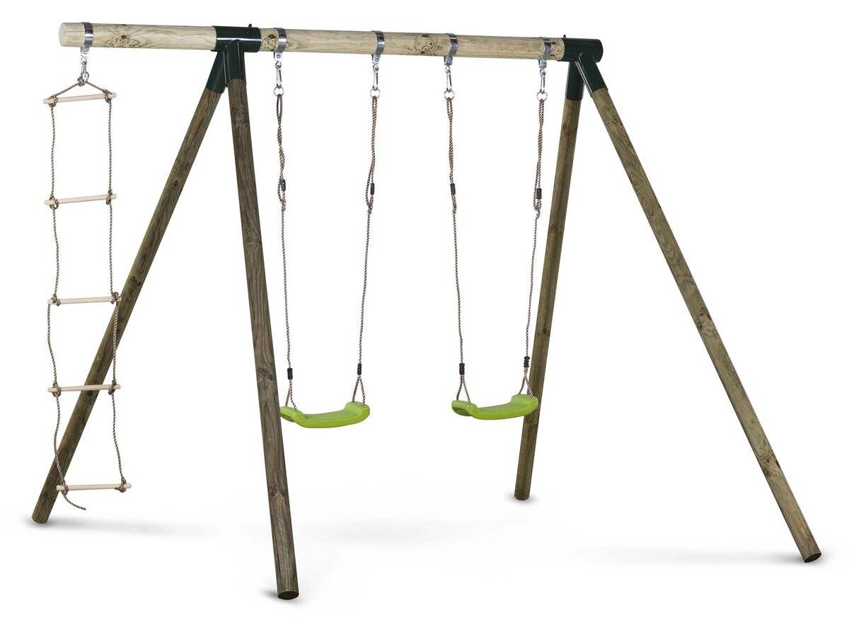 Habitat Et Jardin - Portique Bois "timo" - Avec 2 Balançoires Et 1 échelle De Corde. -habitat Et Jardin - Imagen 1