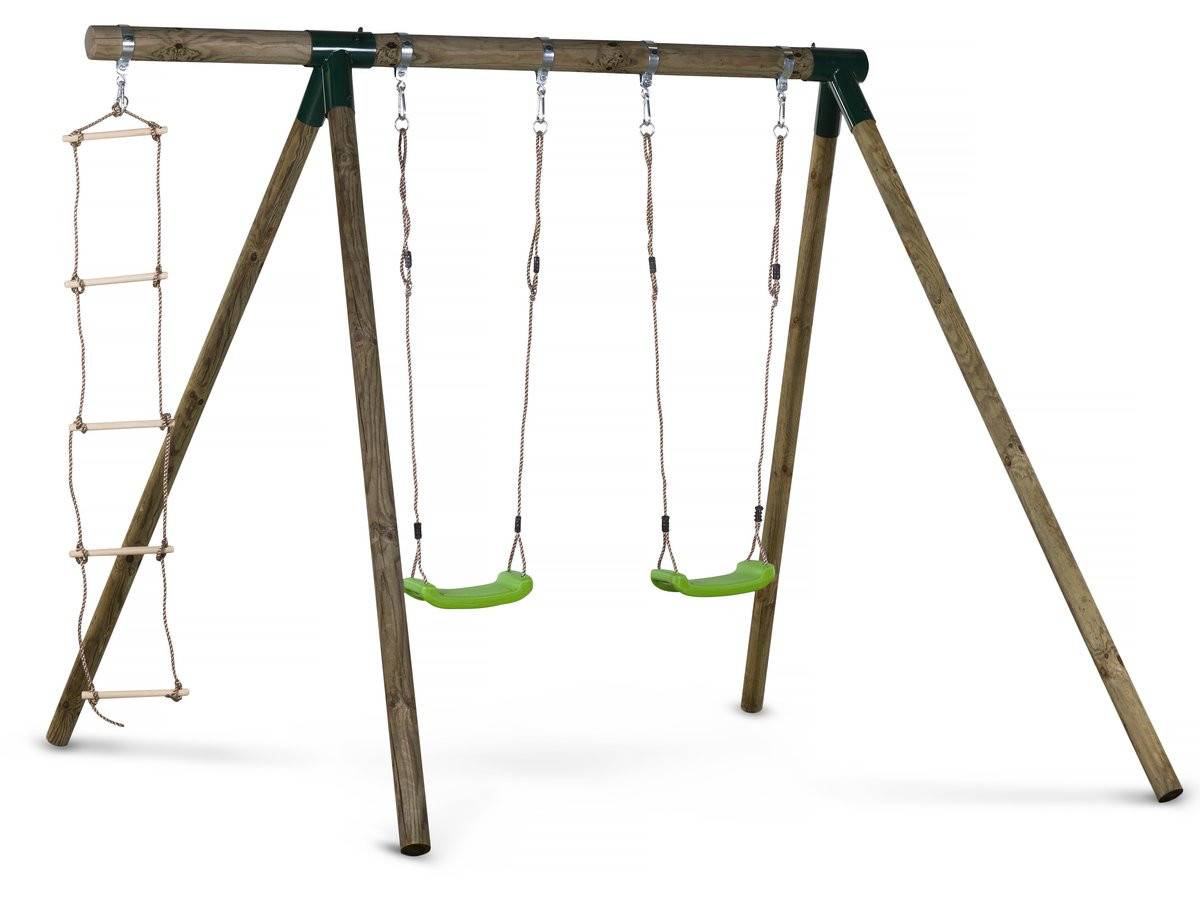 Habitat Et Jardin - Portique Bois "timo" - Avec 2 Balançoires Et 1 échelle De Corde. -habitat Et Jardin - Imagen 1