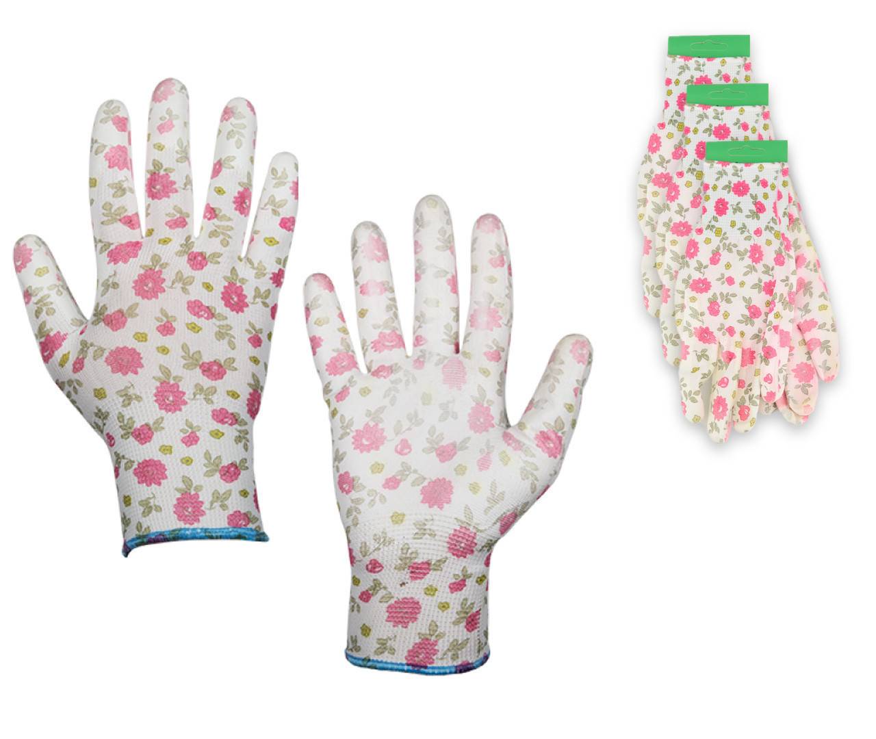Lem Select - Lot de 3 paires de gants pour le jardinage en polyuréthane "Pure Pretty" Taille 8 - Imagen 1