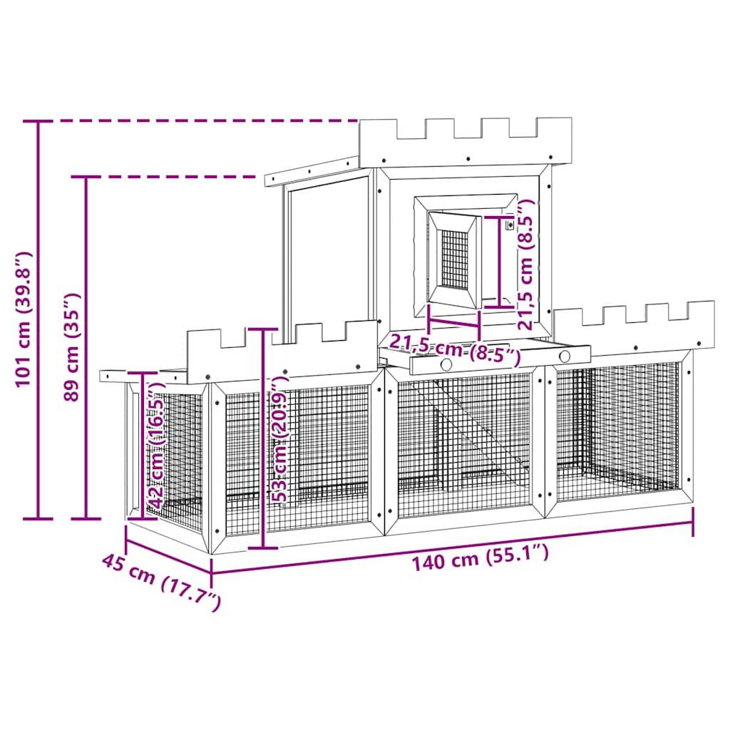 Vidaxl - Clapier large d'extérieur avec 1 seule maison vidaXL 170173 - Imagen 2