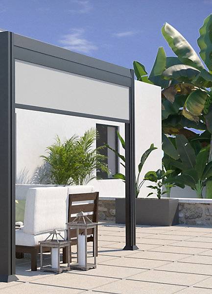 Couleurs du monde - Store brise-vue latéral 3m pour pergola bioclimatique autoportante  - Couleurs du Monde
