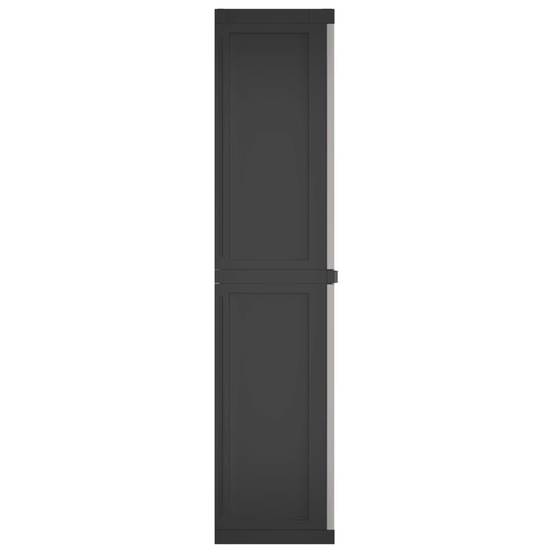 Armoire de jardin - Armoire de rangement d'extérieur gris et noir 65x37x165 cm PP rj52 - Image 5