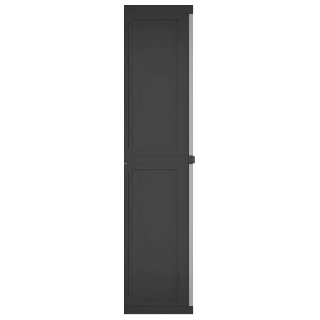 Armoire de jardin - Armoire de rangement d'extérieur gris et noir 65x37x165 cm PP rj52 - Image 5
