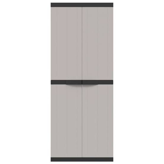 Armoire de jardin - Armoire de rangement d'extérieur gris et noir 65x37x165 cm PP rj52 - Image 4