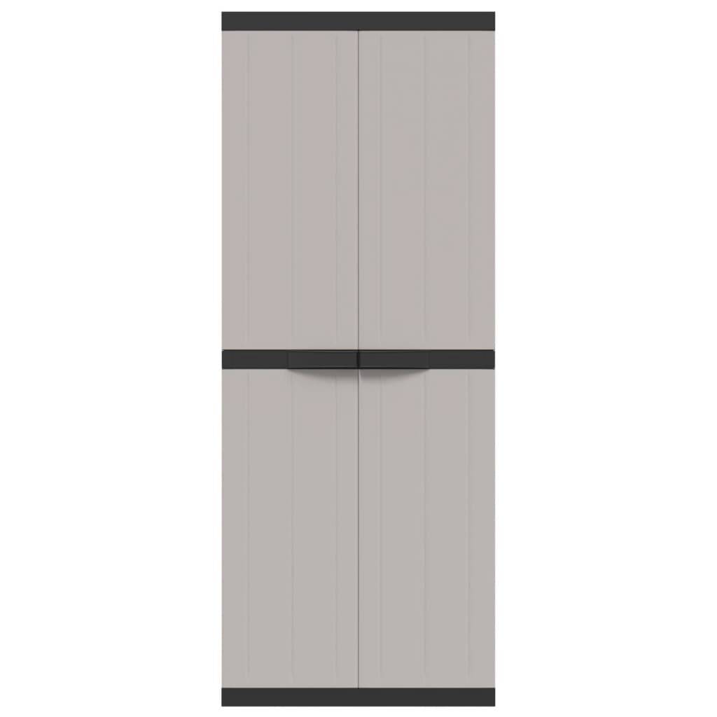 Armoire de jardin - Armoire de rangement d'extérieur gris et noir 65x37x165 cm PP rj52 - Image 4