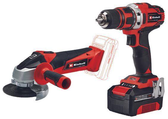 Einhell - Perceuse-visseuse sans fil TE-CD 18/40 Li + Meuleuse d’angle sans fil TC-AG 18/115 Li Einhell - Image 1