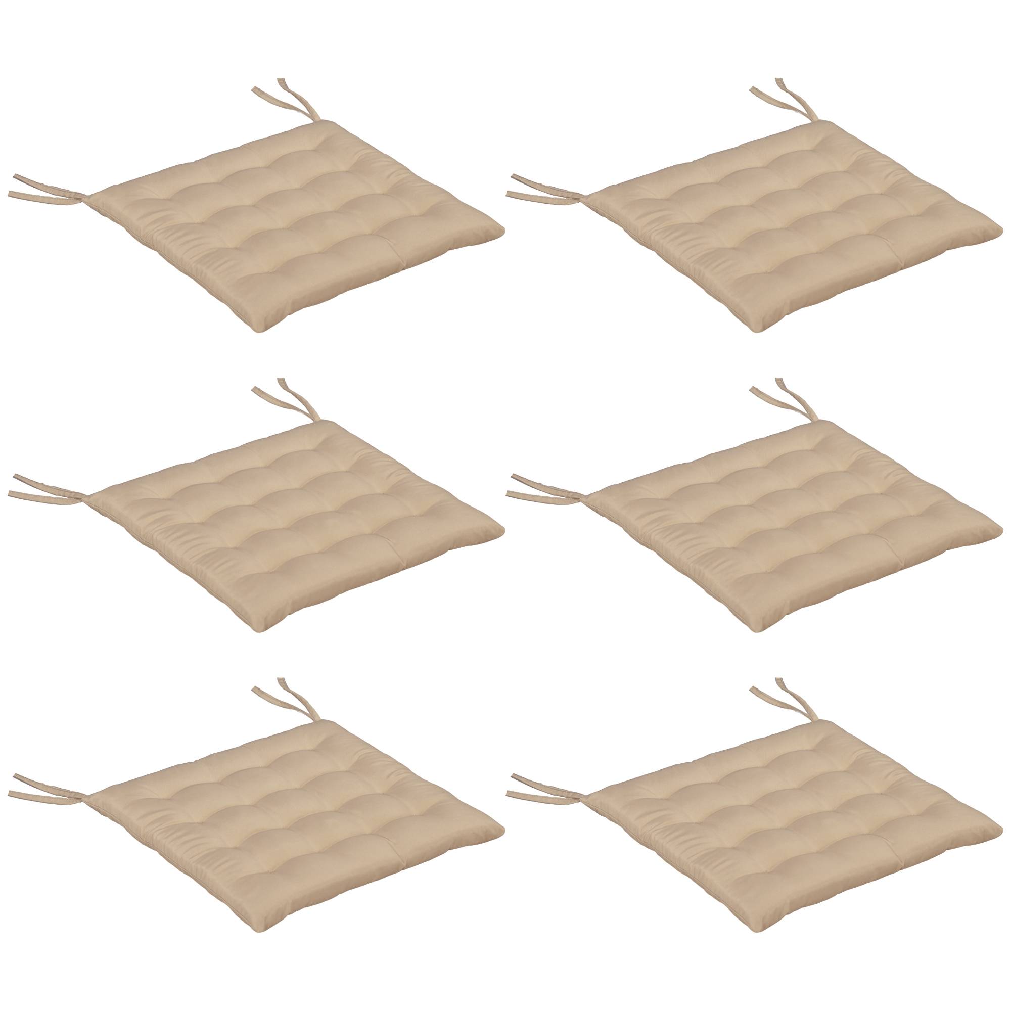 Lot de 6 coussins chaise de jardin tissu polyester design capitonné 40x40cm kaki - ComfortXL Outdoor Living - Image 10