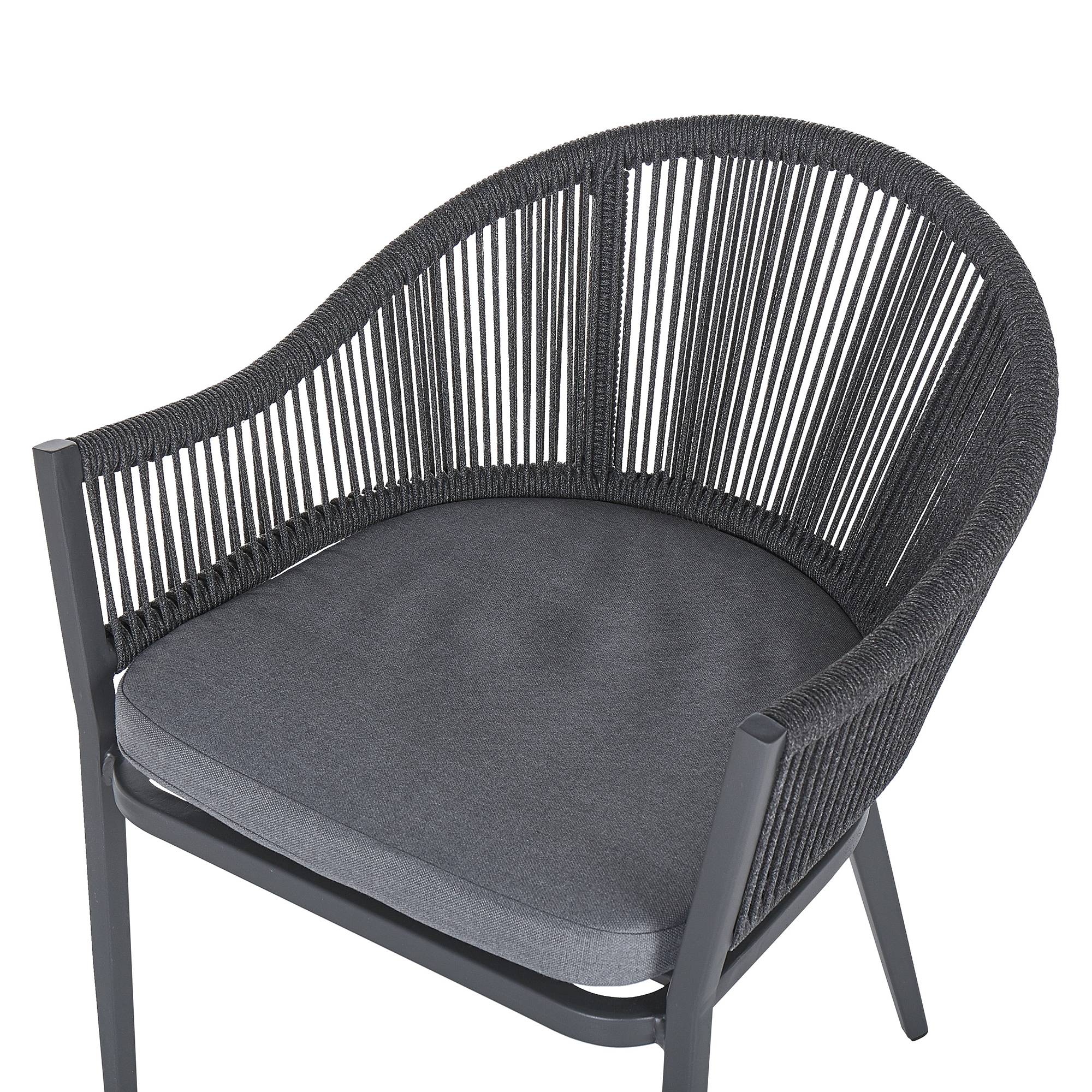 Beliani - Set de salle à manger, 4 Personnes Aluminium Gris MILETO - Beliani - Imagen 7