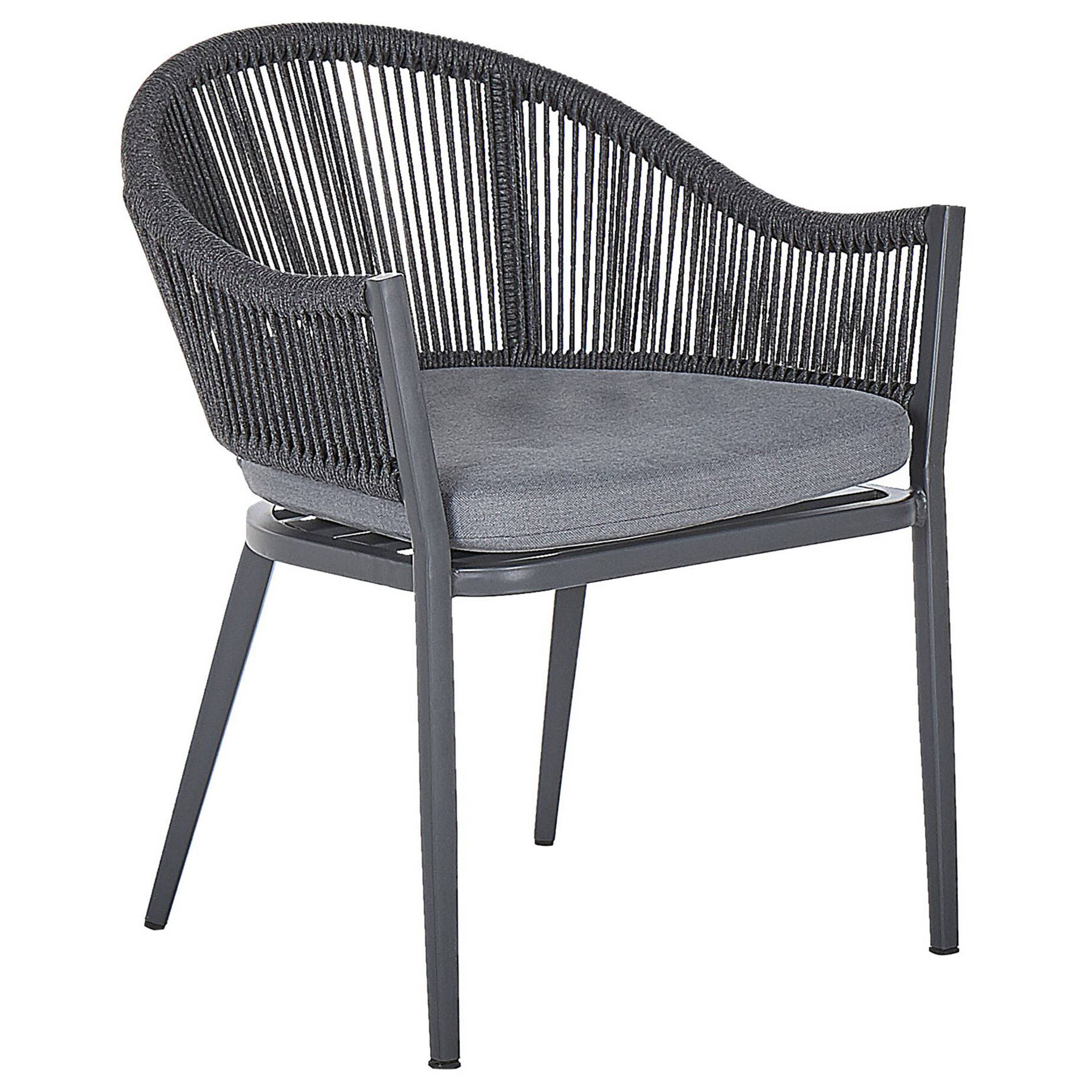 Beliani - Set de salle à manger, 4 Personnes Aluminium Gris MILETO - Beliani - Imagen 5