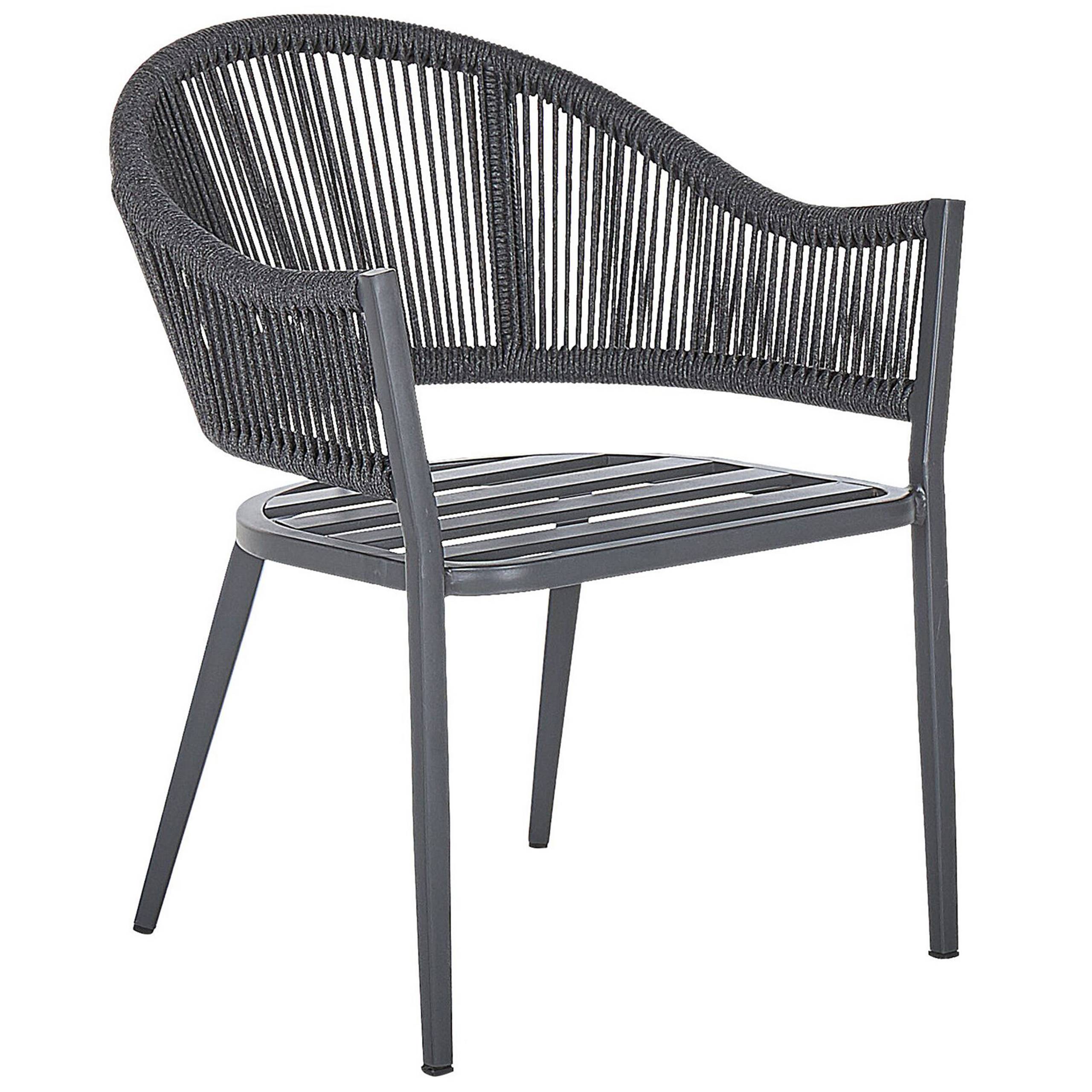Beliani - Set de salle à manger, 4 Personnes Aluminium Gris MILETO - Beliani - Imagen 6