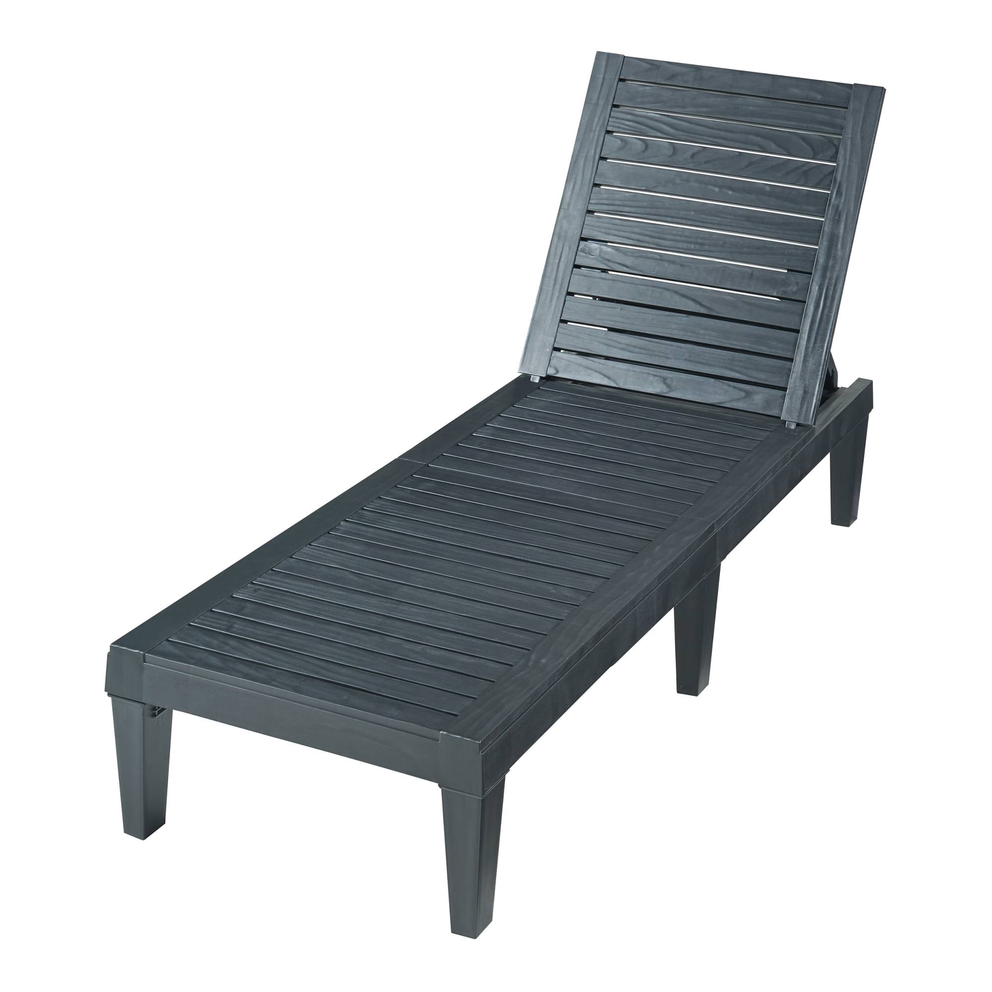 Casa.Pro - Chaise longue de jardin Ateleta 172 x 58 x 74 cm noir structuré casa.pro - Image 5
