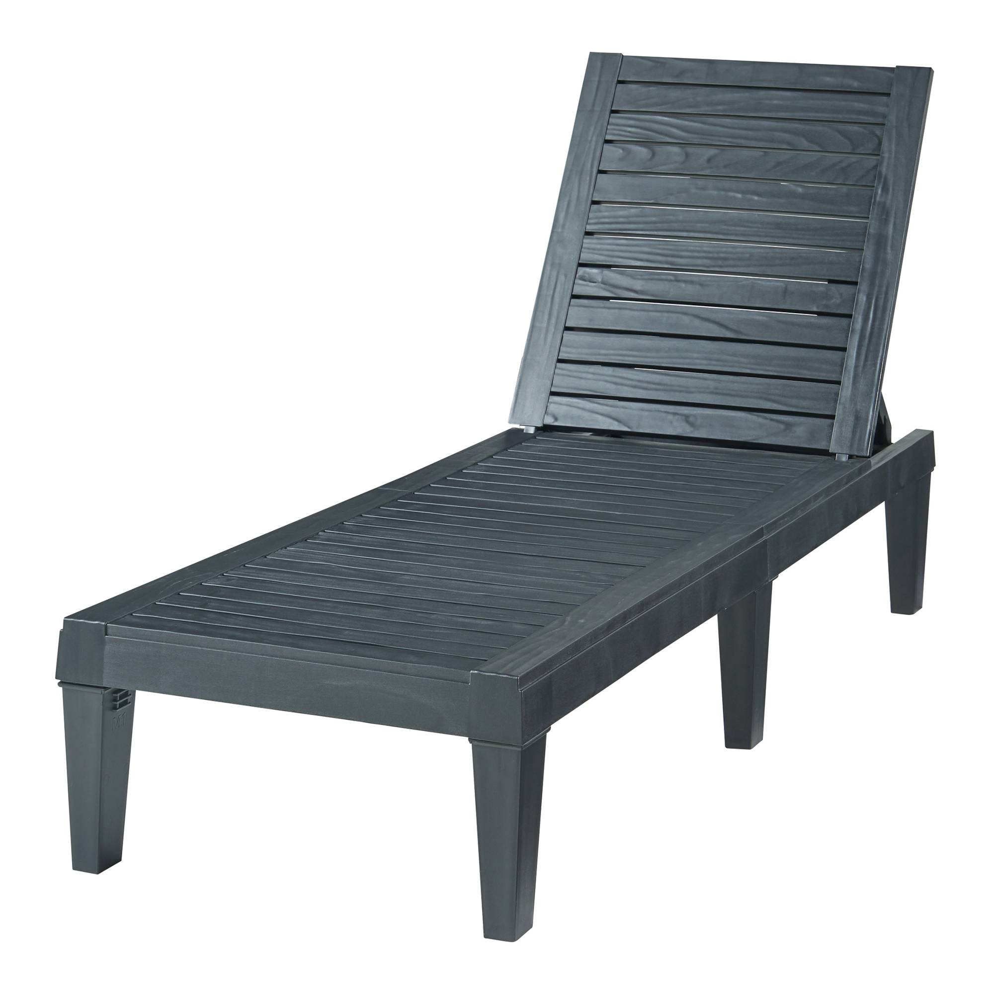 Casa.Pro - Chaise longue de jardin Ateleta 172 x 58 x 74 cm noir structuré casa.pro - Image 1