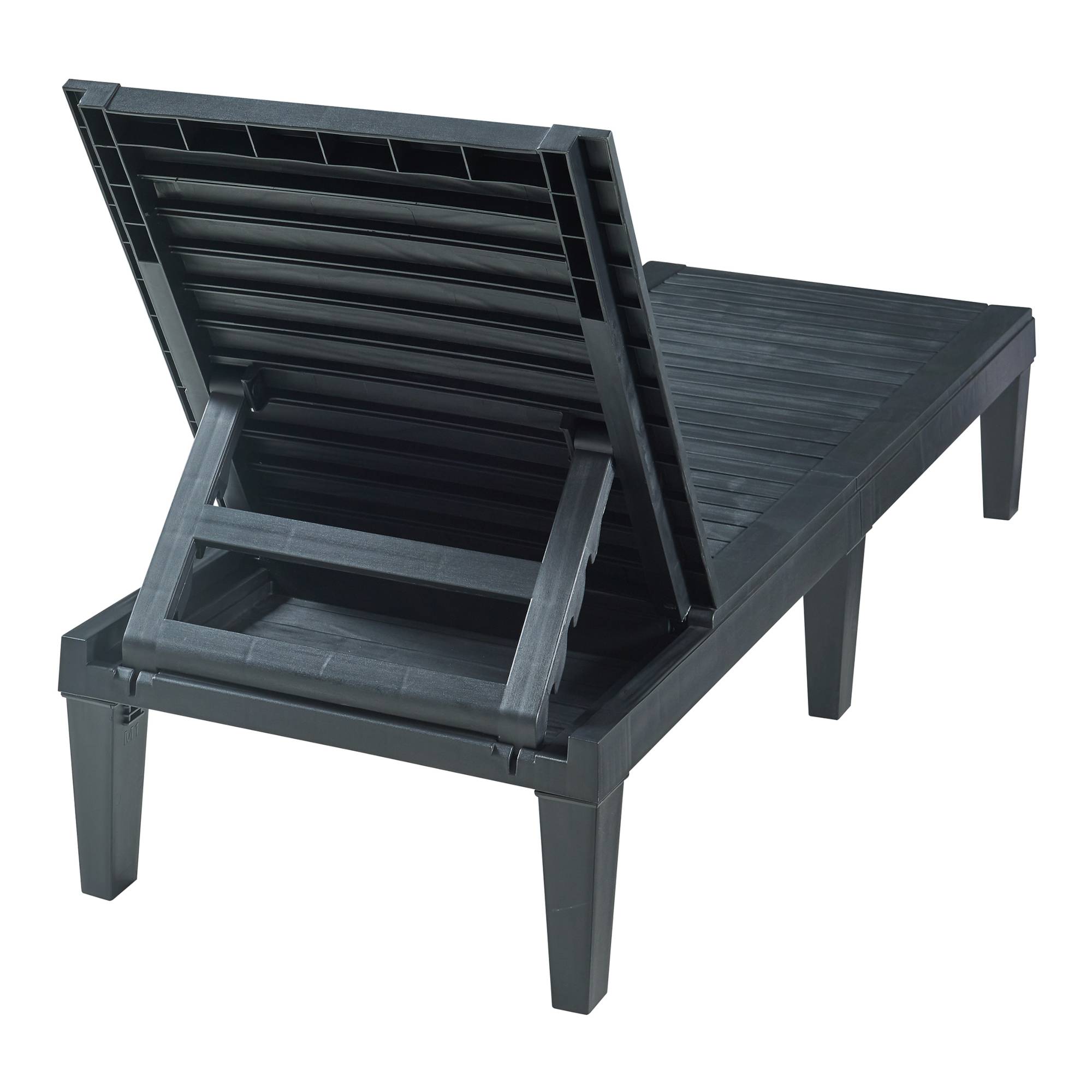 Casa.Pro - Chaise longue de jardin Ateleta 172 x 58 x 74 cm noir structuré casa.pro - Image 7