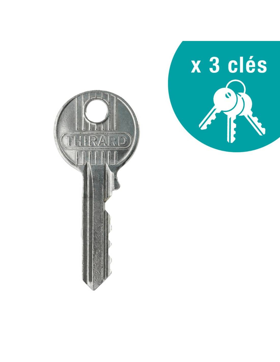 Verrou universel THIRARD double cylindre languette HG5 + 3 clés - Or - 00080474 - Imagen 7