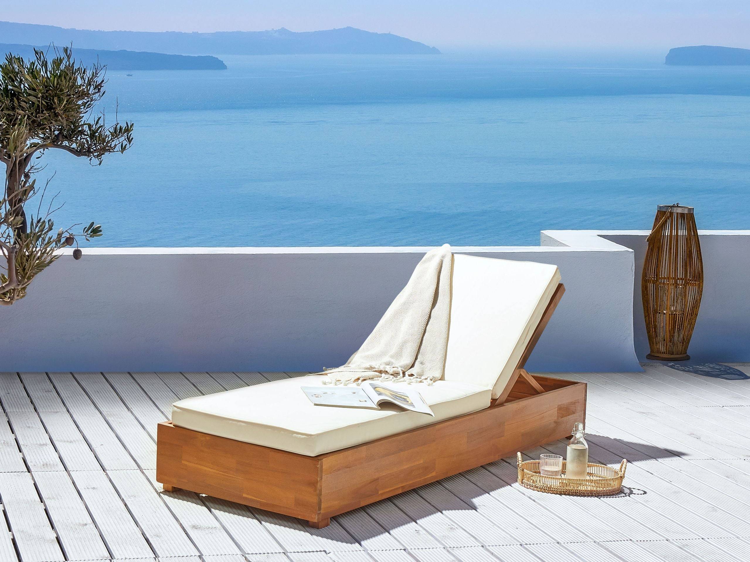 Beliani - Chaise longue Acacia Marron FANANO - Beliani - Imagen 1