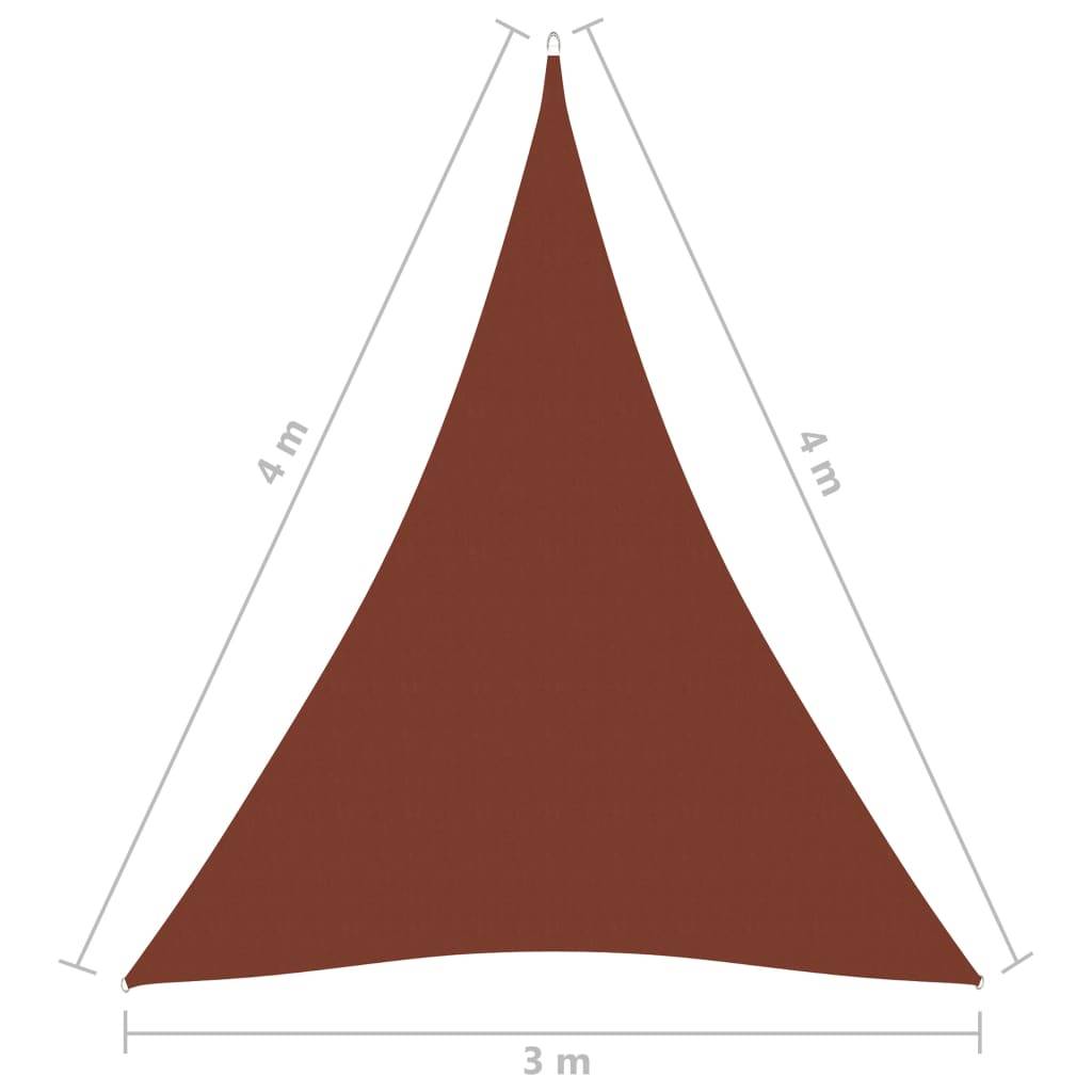 Helloshop26 - Voile toile d'ombrage parasol tissu oxford triangulaire 3 x 4 x 4 m terre cuite - Imagen 6