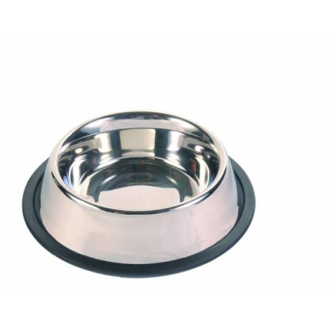 Trixie - Ecuelle en acier inox anti-dérapante lourde Trixie pour chiens Contenance 0,7 litre Diamètre 16 cm