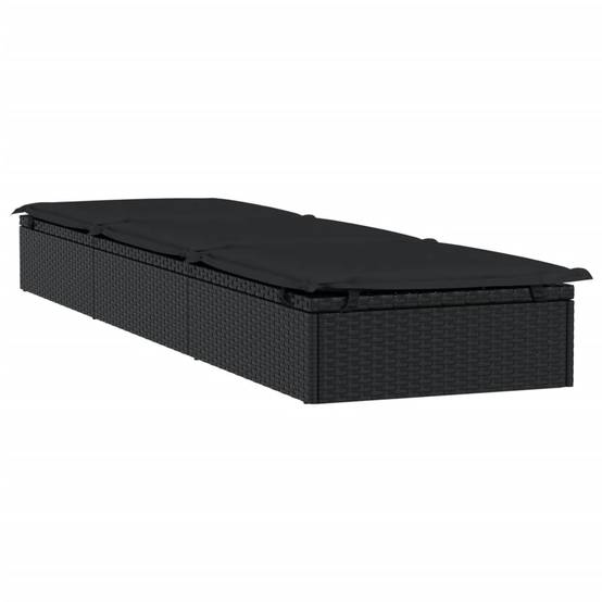 Vidaxl - Transat 1 pc avec table noir résine tressée vidaXL 319634 - Image 6