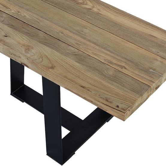 Banc métal anthracite et teck recyclé 300 cm Orsay - Gecko Jardin - Imagen 3
