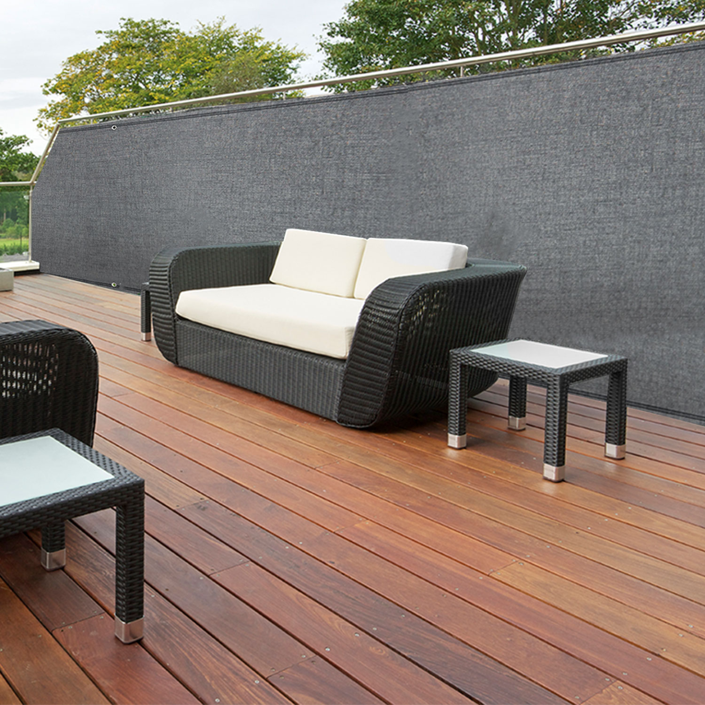 Brise vue ultra résistant 1,2 x 10 M gris 400 gr/m² haut de gamme - Image 6
