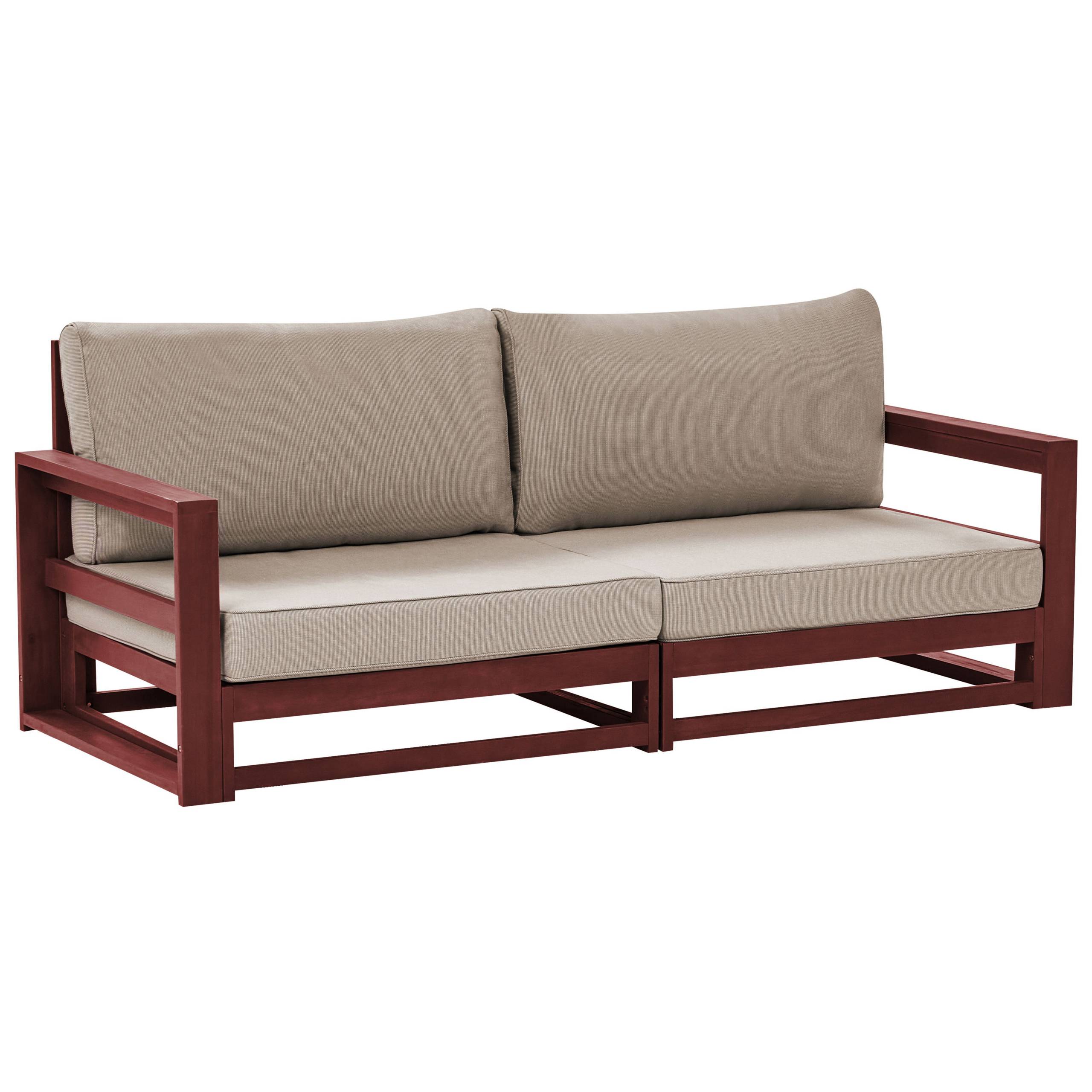 Beliani - Canapé de Jardin Acajou et Taupe en Bois d'Acacia Confort d'Assise Optimal avec Coussins pour Ensemble 2 Places Angle - Imagen 1
