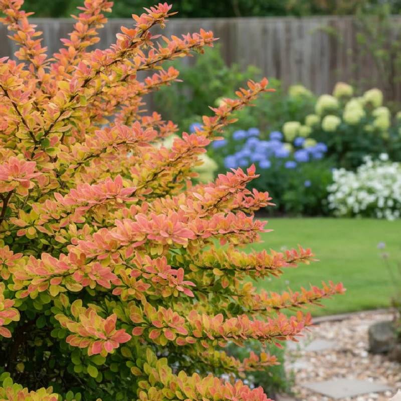 Epine-vinette Orange Torch®, Berberis à fleurs Orange - feuillage Persistant - Pot de 3L - 20/40 cm-  hauteur à maturité De 1,00 m à 1,50 m - Imagen 4