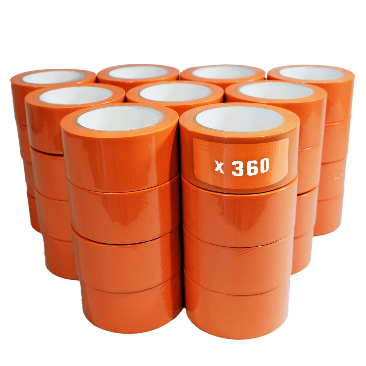 Lot de 360 Rubans adhésifs PVC orange bâtiment 50 mm x 33 m - Rouleau adhésif de chantier orange TECPLAST - Imagen 1