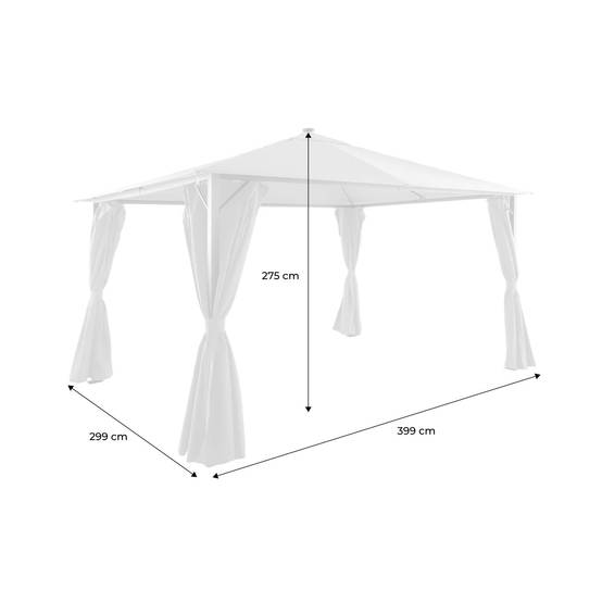 sweeek - Tonnelle 4x3m aluminium effet bois avec rideaux et led anthracite - Veluna | sweeek - Image 4