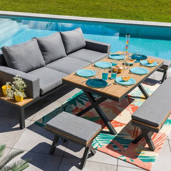 Salon bas détente/repas de 8 places - JARDILINE - Imagen 1