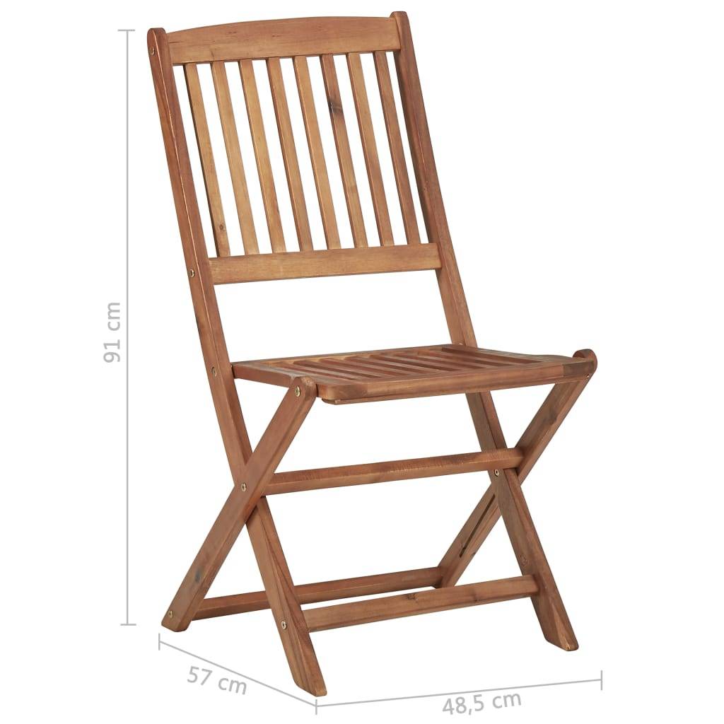Vidaxl - Chaises pliantes 4 pièces en bois d'acacia massif vidaXL 313604 - Image 2