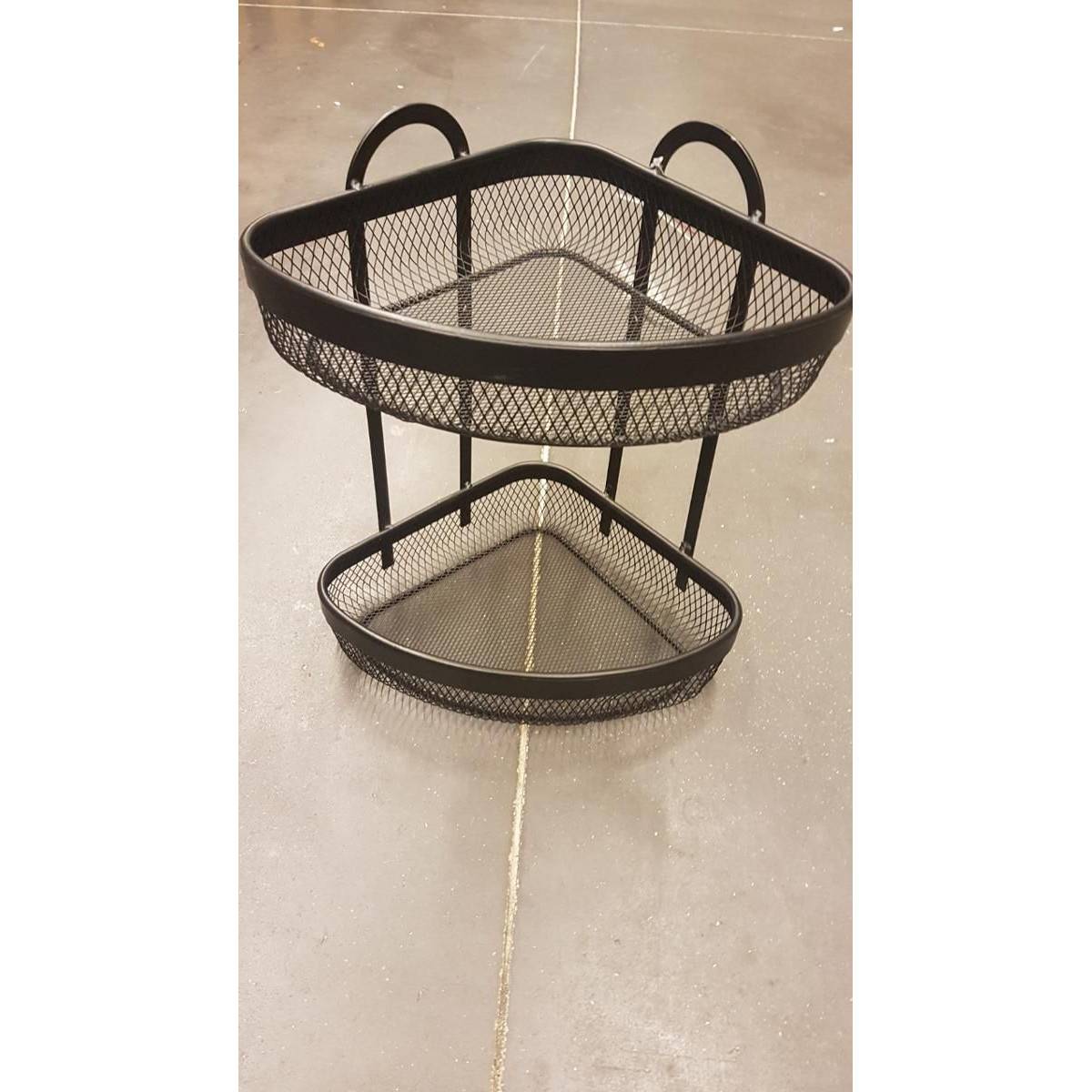 Étagère d'Angle 2 Niveaux "Mayaj" 33cm Noir - Image 2