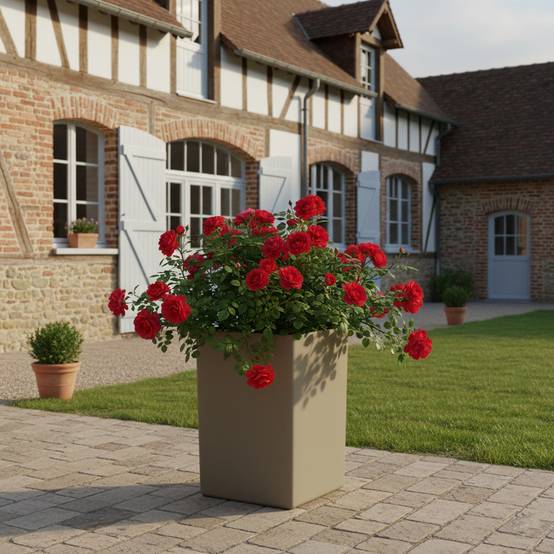 Pot de fleur carré suerte h 67 cm-plast'up rotomoulage - Image 3