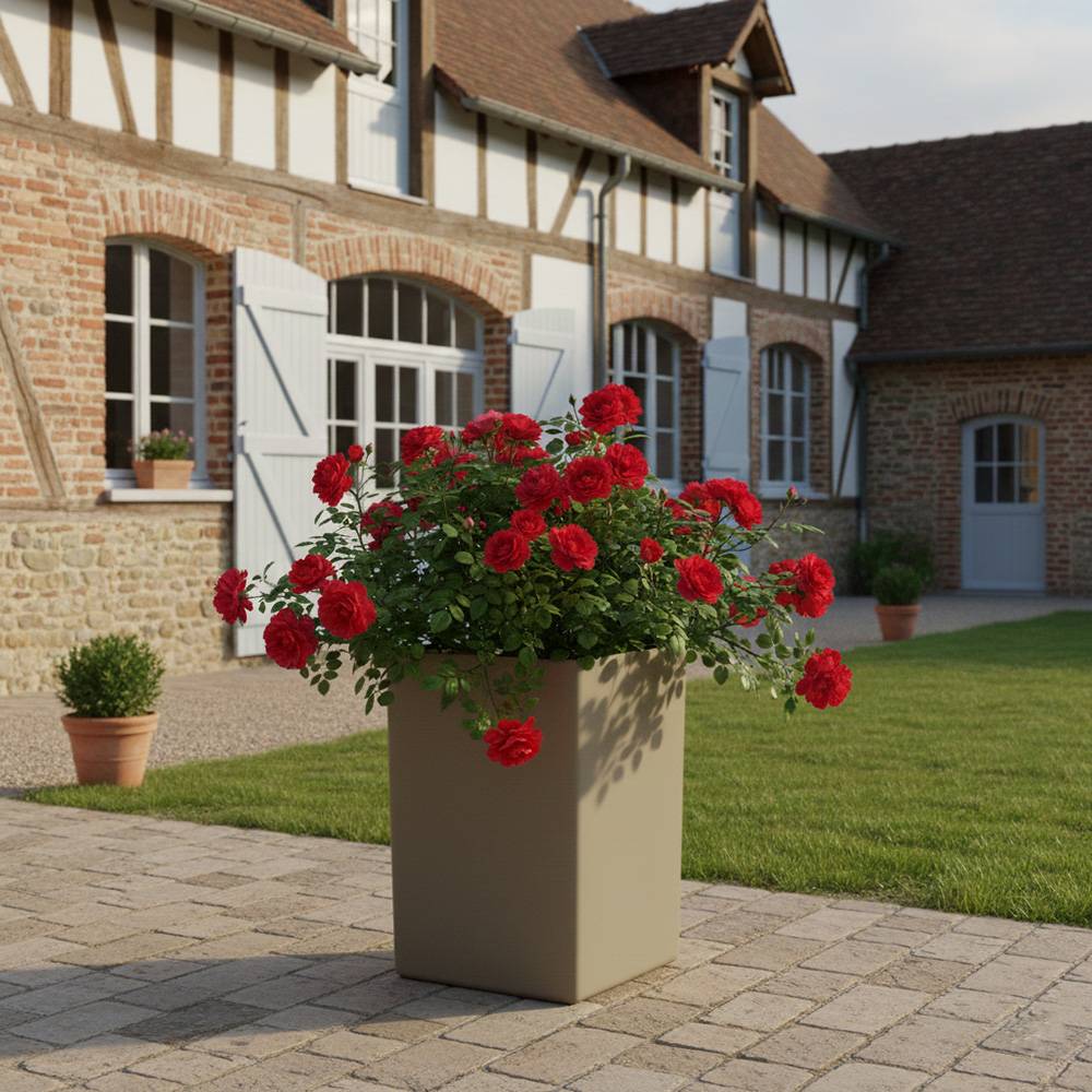 Pot de fleur carré suerte h 67 cm-plast'up rotomoulage - Image 3