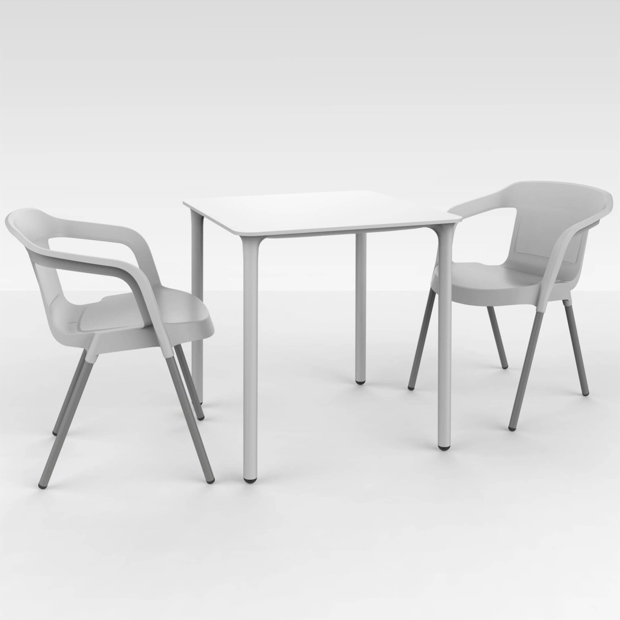 Table carrée extérieure 70x70 blanc MARSELLA garbar - Image 4