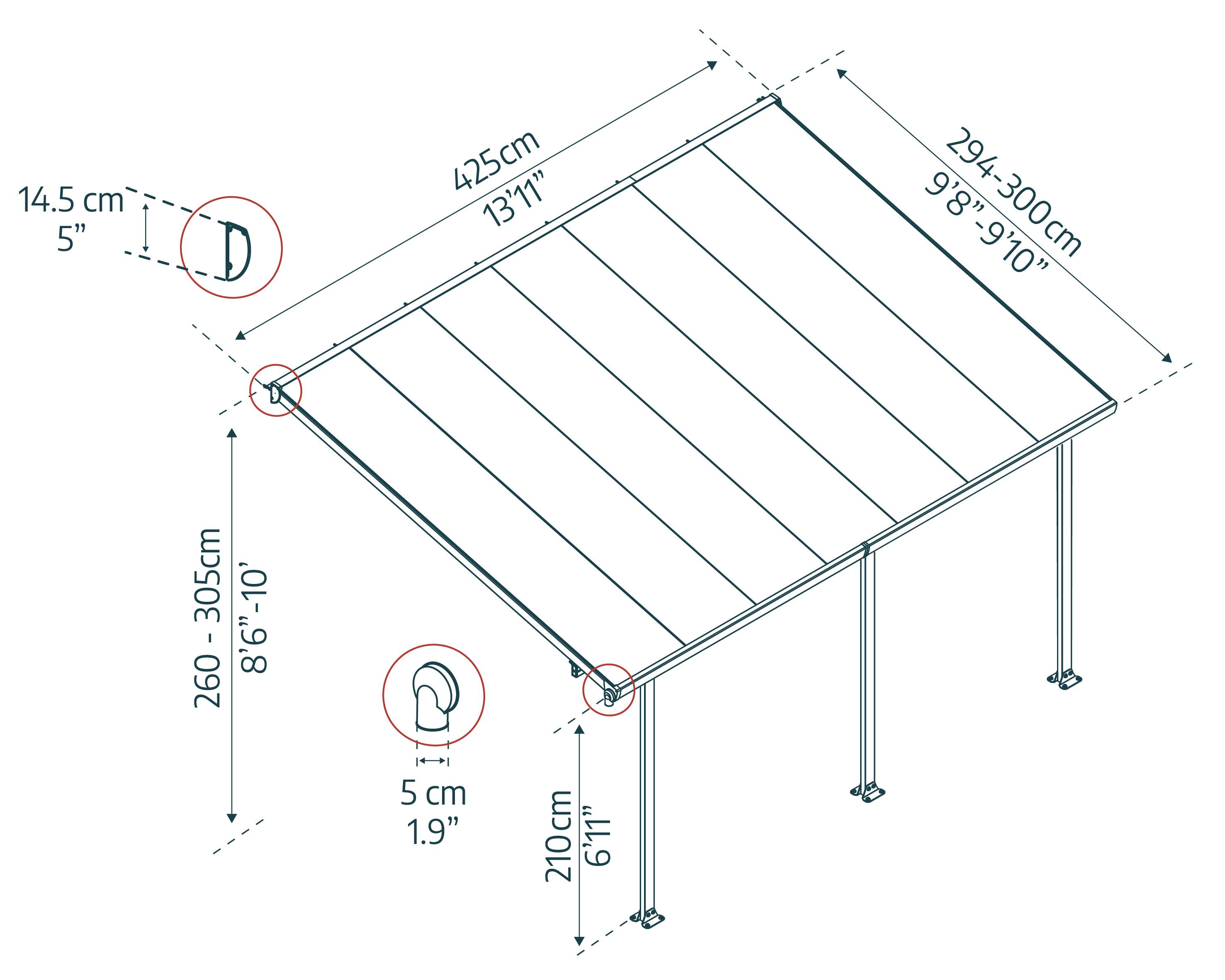 Canopia - Canopia Pergola Feria 3X4,3 Grise - Imagen 7